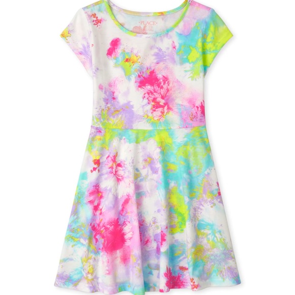 Girls Colorful Print Dress - Picture 6 of 6